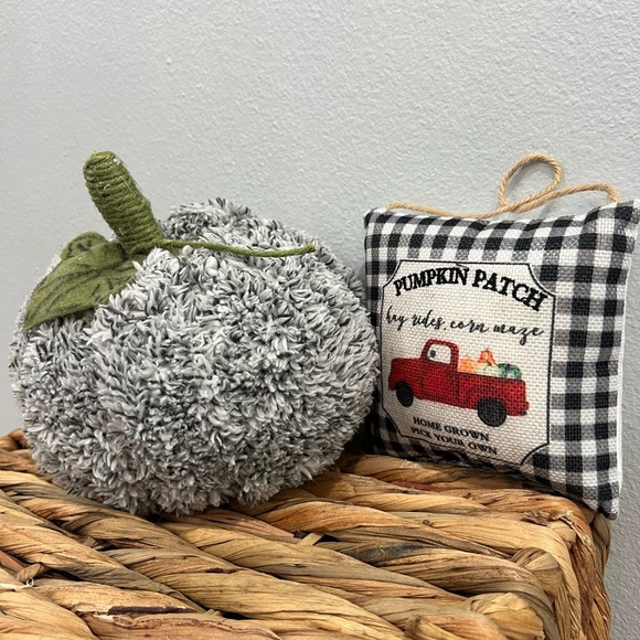 I Handmade Plush Poly-filled Pumpkin Lightweight Soft Squishy Gray Heather - Picture 3 of 4
